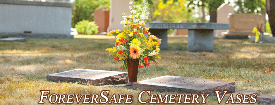 ForeverSafe Cemetery Vases, Cemetery Flower Vases, Headstone Memorial Vase, Replacement Bronze Vase, Theft Deterrent Flower Vase
